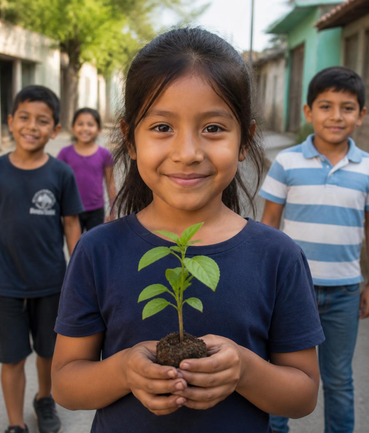 Students leading an environmental assembly at a Salvadoran school